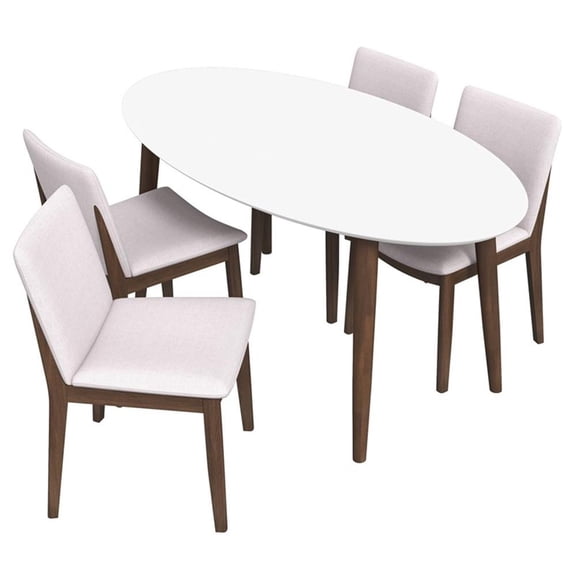 Killian Mid Century Modern Solid Wood 5 Piece Furniture Set