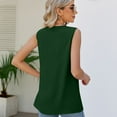 thumbnail image 2 of Lu's Chic Women's Soft Tank Top Sleeveless V Neck Fall Chiffon Travel Slimming Ruched Fashion Loose Tunics Green Medium, 2 of 4