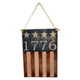 thumbnail image 2 of karymi Wooden Sign Hanging Decoration 10x7 Inch 1776 Stars Striped Flag Porch Sign for 4th of July Memorial Day Front Door Wall Window Garden Outdoor Home Decor Fourth of July Accessories, 2 of 3