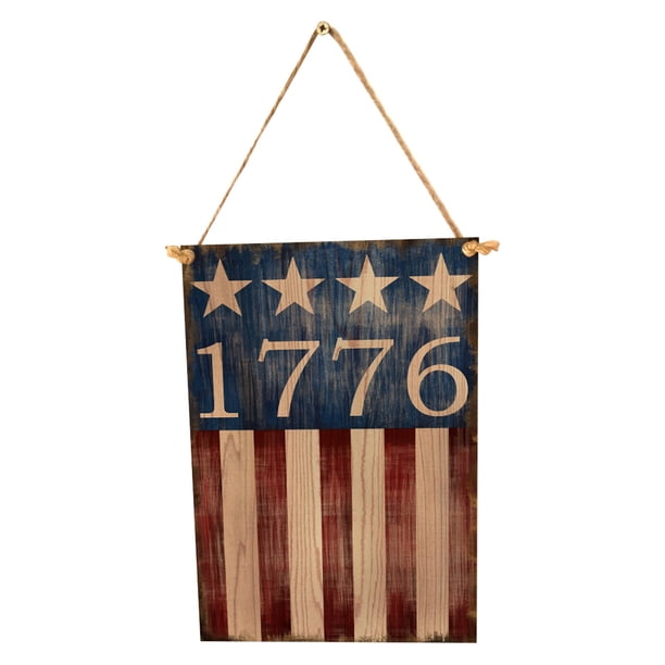 Colgante de madera del Día de la Independencia. Colgante de madera para ventana de casa u hotel. Decoración.