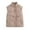 Khaki-02, variant on HTNBO Winter Women Sleeveless Jacket Quilted Lightweight Puffer Vest Short Down Coat Zip Up Outerwear Clothes