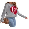thumbnail image 3 of MesaSe Chandail de la Saint-Valentin pour Femmes à Manches Longues Col Rond Mignon avec Cœur Tricoté, 3 of 6