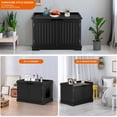 thumbnail image 4 of PRZL Cat Litter Box Enclosure Furniture Hidden Wooden Washroom Litter Box Cabinet, Indoor Cat House with Removable Divider, as Table Nightstand Storage Bench (Black), 4 of 9