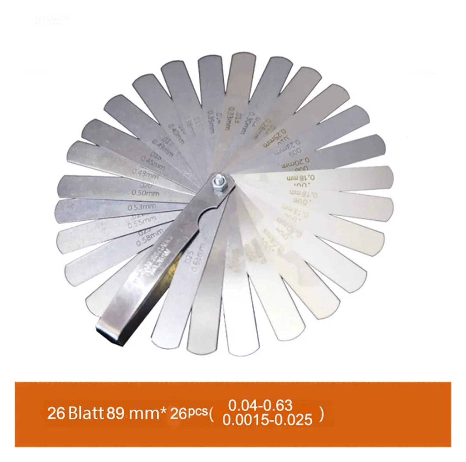 14/16/25/26/32Blades Metric Thickness Gage Set Tappet Valve Feeler Gauge/metric With Brass Measuring Range 0.04mm - 0.88mm ,Easy Identification