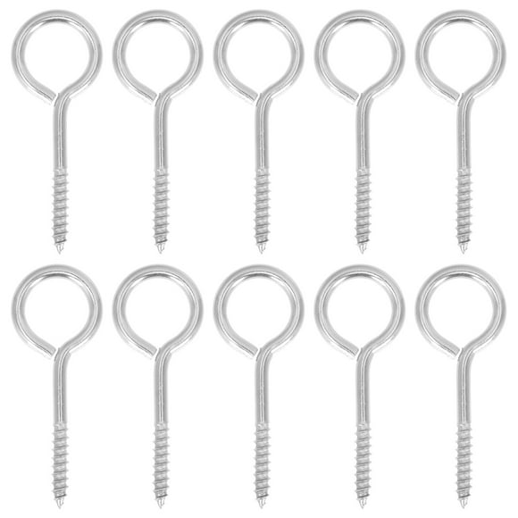 KAKOWELY 10pcs Heavy Duty Eye Hooks Stainless Steel Eye Screws Eye Hooks Screws for Wood,2.76X"X0.98"X0.16"