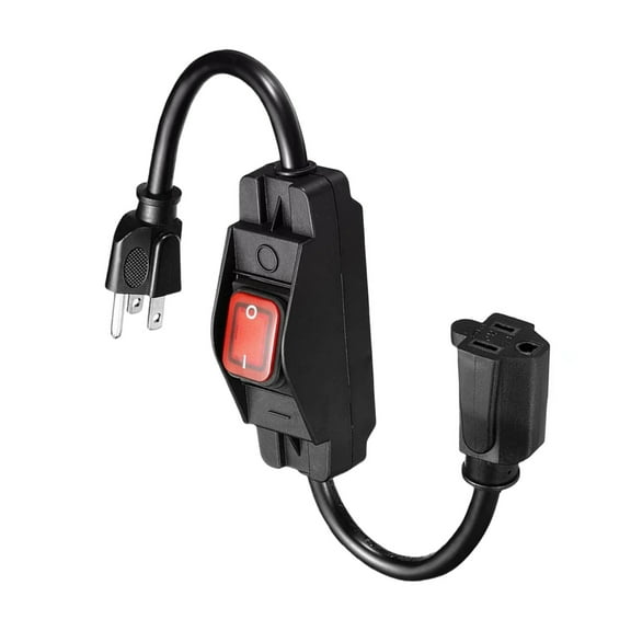 TAPDRA Heavy Duty Extension Cord with Switch 45cm 15A 125V 1875W for Appliances IP66 Waterproof 14AWG SJTW Outdoor