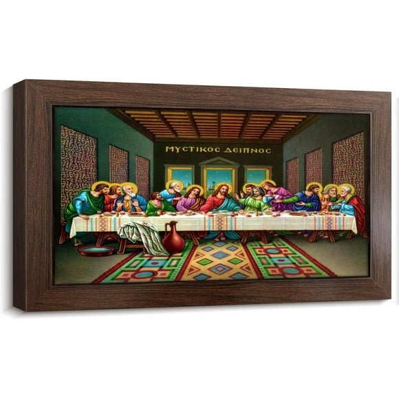 Aaroca YOUHONG Last Supper Wall Art Christian Wall Decor Jesus Posters Leonardo Da Vinci Dining Room Decor The Last Supper Painting for Bedroom Living Room Decor Canvas Posters Framed/Unframed