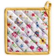 thumbnail image 1 of Happy Florals 100% Cotton Pot Holder with Loop Heat Resistant for BBQ | Cooking | Baking | Grilling | Microwave | Barbecue | Spring/Summer (Sweety, 8 Inch by 8 Inch)., 1 of 8