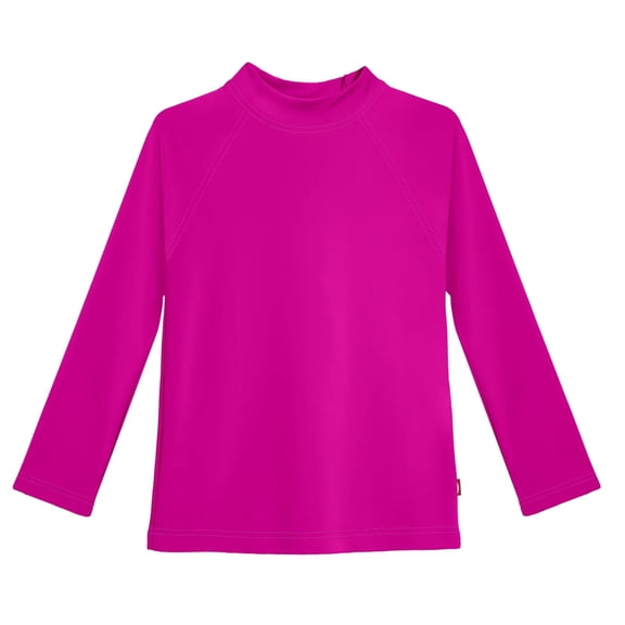 Girls Recycled Nylon UPF 50  Long Sleeve Rashguard | Hot Pink