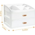 thumbnail image 2 of Niulife Makeup Organizer with Drawers,Large Vanity Skincare Storage,Bathroom Countertop Cosmetics Display Holder for Skincare, Eyeshadow, Lotions, Lipstick, Nail Polish and Jewelry,White 2 Tiers, 2 of 6