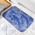 thumbnail image 2 of 1pc Three Dolphins in a Starry Absorbent Non-Slip Bathroom Thickened Flannel Rug Decor,Soft,Quick Drying,Suitable For Indoor/outdoor Use,Bathrooms,Bedrooms,Kitchens,Terrace,Laundry Rooms,16"x24", 2 of 9