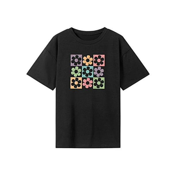Camiseta de manga corta para mujer, ligera, sencilla, con cuello redondo, para desplazamientos XL
