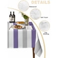 thumbnail image 5 of Purple Grey Striped Rectangle Tablecloth, Minimalist Farmhouse Stripe Waterproof & StainResistant Tablecloth, Washable Oil-proof Table Cover for Dining/Party/Wedding/Camping/Buffet 60x84 In, 5 of 9