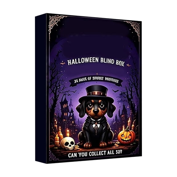 Halloween Countdown Dog Calendar Advent 2026 24 Days Advent Calendar with Blind Box 24 Dog Collectible Ornaments Countdown Gift Surprise Gifts for Fans, Collectors & Holiday Decor