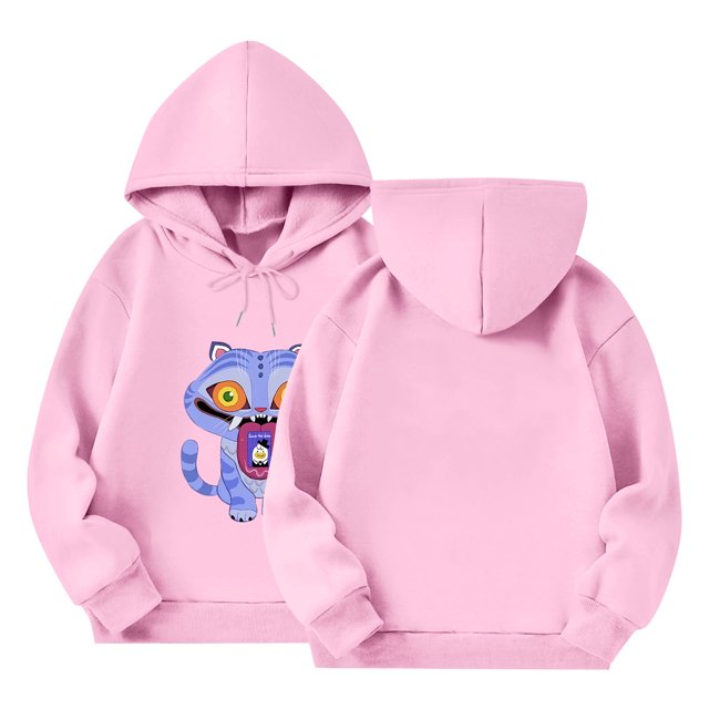 Moonsky Sudadera con capucha y cordón HUNTRX, estampado de grupo de chicas coreanas, jersey corto, suave y cómodo, top de manga larga para primavera y otoño. Rosa 150