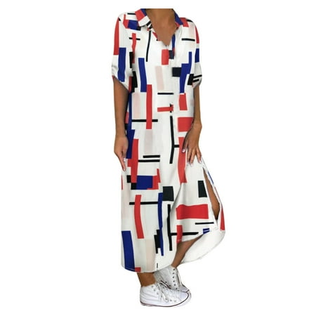 

Sweater Dress for Women Womens Dresses Women Baggy Tunic Dress Leisure Short Sleeve Floral Shift Dresses Midi Dress Summer Dresses Cocktail Dress Summer Savings Clearance 2023 Multi-color 3XL