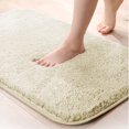 thumbnail image 4 of Wosthever Alfombra de baño TureClos, alfombra gruesa antideslizante de felpa para suelo, alfombra para puerta de baño, almohadilla absorbente Decoración del hogar amarillo beis 50x80cm, 4 of 6