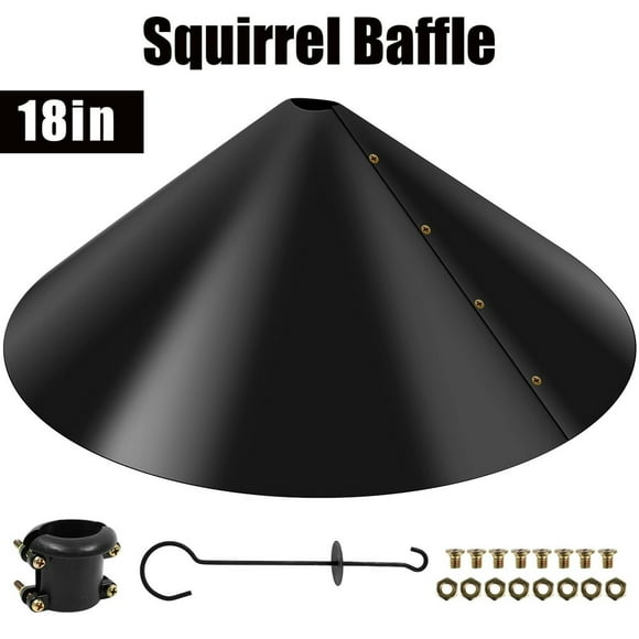 18 inch Wrap Around Squirrel Baffle Proof Baffles Durable Plastic Bird Feeder Guard with Hook black hook style