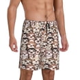 thumbnail image 2 of Balery Brown Sloth Pantalones cortos de pijama de punto de algodón para hombre con cinturilla y bolsillos-Small, 2 of 6