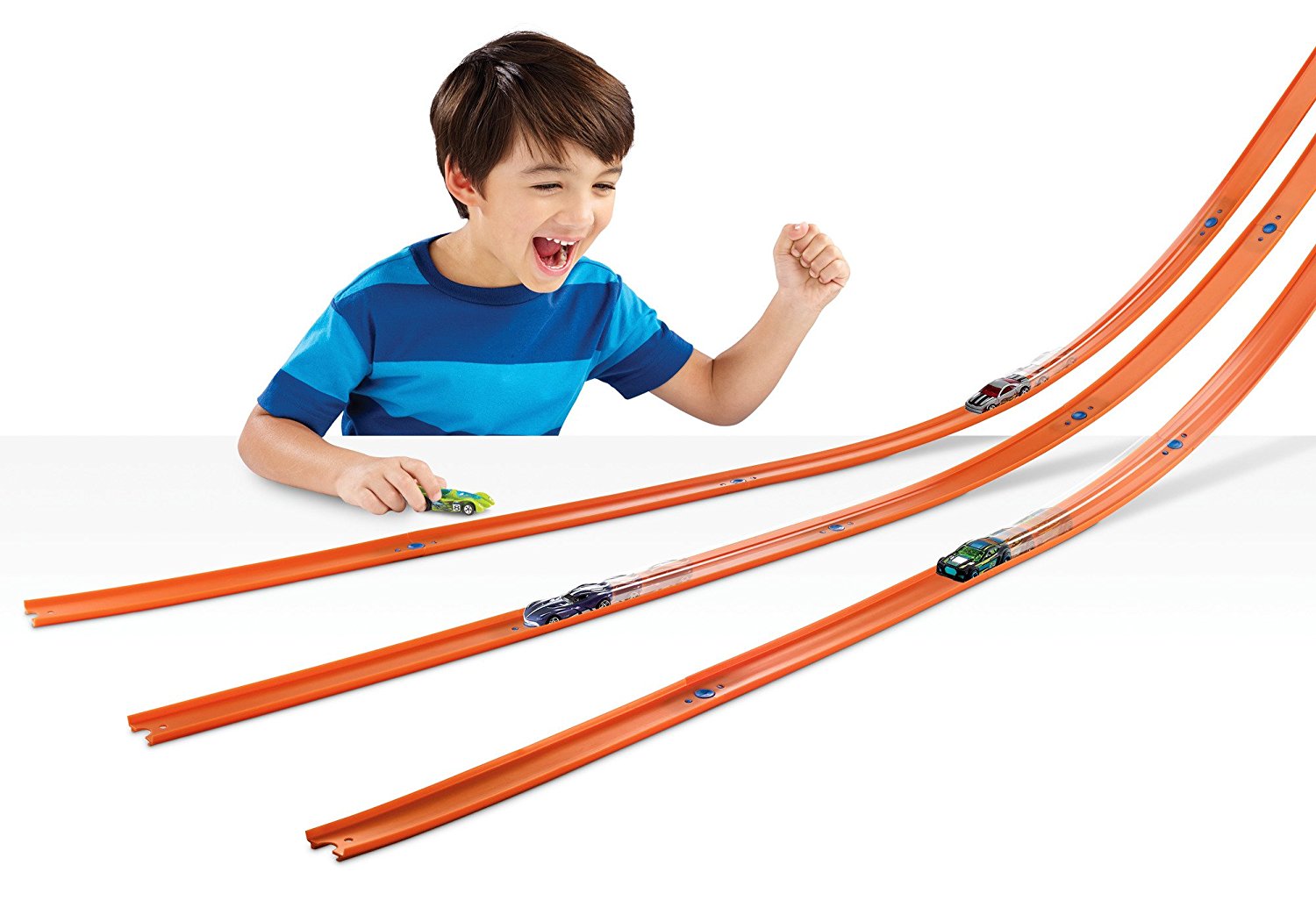 Hot Wheels Track Builder Straight Track with Car, 15 Feet - Styles May Vary, Orange and Blue (BHT77) - image 2 of 7