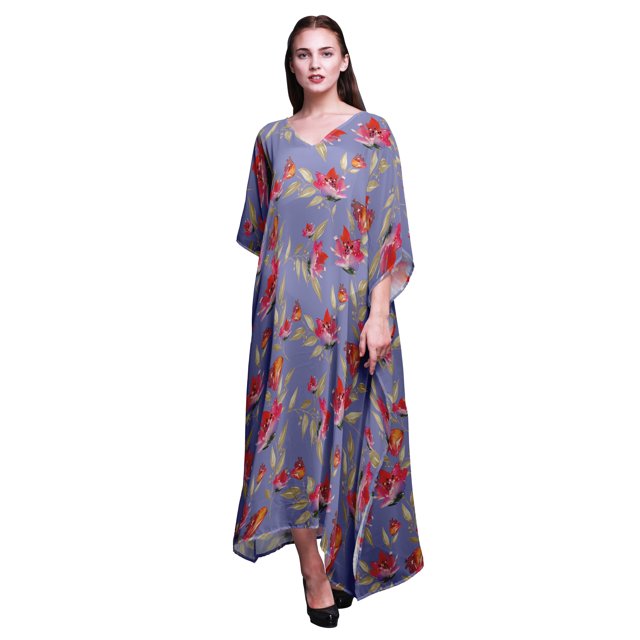 Bimba Robe Maxi de Plage Longue pour Femmes Kaftan de Plage Couvre-Maillot Bikini