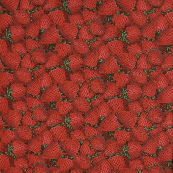 Fabric Traditions Fruit Packed Red Strawberry 100% Cotton Fabric sold by the yard