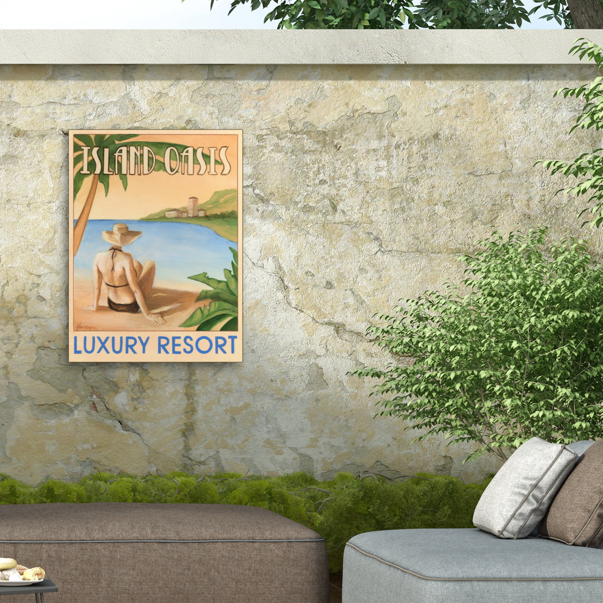 Ethan Harper 'Island Oasis' Outdoor Canvas 32x24