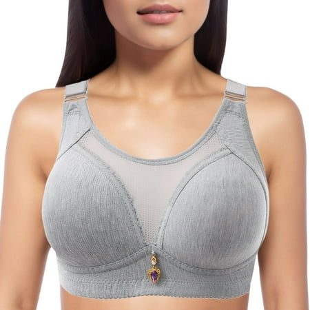 

CLZOUD Full Coverage Bras for Women Wireless Bra with Seamless Smooth Comfort Wirefree Thin Lace Bralette T Shirt Bra Blue 42