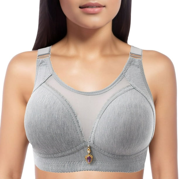 Aayomet Bras for Women Pack With Seamless Smooth Comfort Wirefree T Shirt  Bra (Blue, 44)