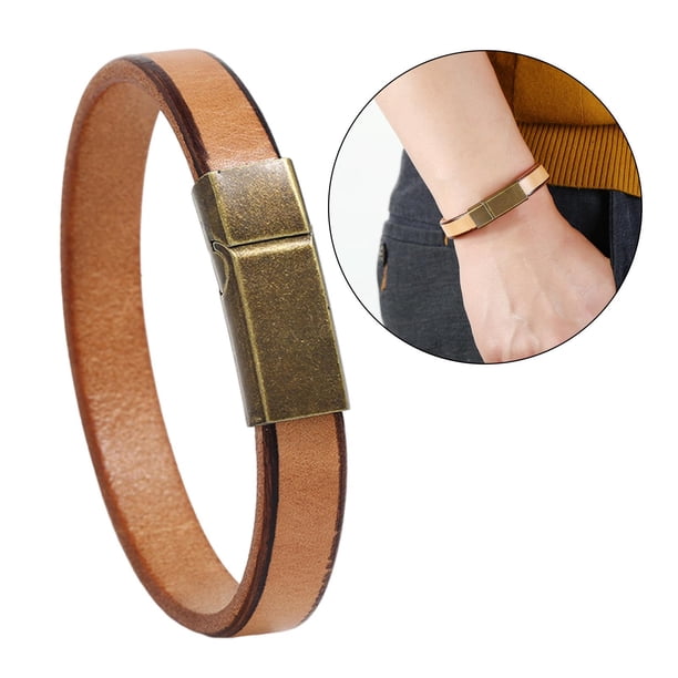 Brazalete Envolvente Yinane Pulsera para Hombre Marrón Claro 20.5cm