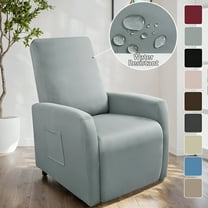 AUQ Recliner Chair Covers 4 Pcs Waterproof Small Recliner Sofa Slipcover Stretch Recliner Slipcover with Storage Pocket