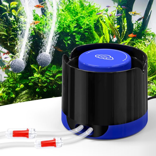 Bomba de aire para acuario QZQ 3W silenciosa con doble salida para 80 galones