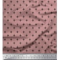 thumbnail image 1 of Soimoi Modal Satin Fabric Dot & Black Small Motif Shirting Print Sewing Fabric Yard 42 Inch Wide, 1 of 1