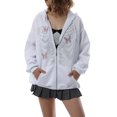 thumbnail image 1 of Y2K Oversized Gradient Skeleton Print Zipper Hoodies Women's Casual Jacket Sweatshirt, 1 of 8