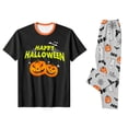thumbnail image 5 of Family Matching Halloween Pajamas Set Skull Witch Hat Crew Neck Funny Pajamas Ghost Spider Web Horror Wide Leg Loungewear, Women:S, 5 of 7