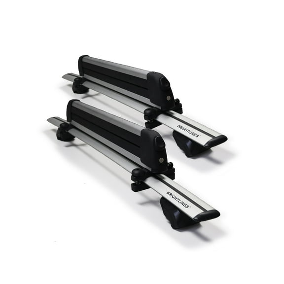 BrightLines Roof Cross Bars Ski Rack Roof Rack Combo Compatible with Chevy Traverse 2018-2025 (up to 6 Pairs of Skis or 4 Snowboards)