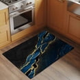 thumbnail image 3 of Rectangle Area Rug 2x3ft,Dark Blue Marble Fluid Washable Carpet Non-Slip Runner Accent Rugs Indoor Floor Mat for Bedroom Living Room Decor,Gold Foil Abstract Stripe, 3 of 9