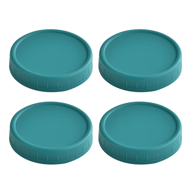 Tapas para tarros Mason de boca ancha de 86 mm, reutilizables, a prueba de fugas, aptas para lavavajillas, de grado alimenticio, con sellado superior, 4 unidades