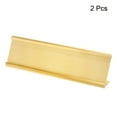 thumbnail image 3 of Soporte para placa de nombre de aluminio de 2x7.8 pulgadas, 2 piezas tipo L para soporte de señal de escritorio tono dorado, 3 of 6