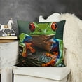 thumbnail image 2 of YINGXI  Throw Pillow Cover Cute Tree Frog Green Wild Animal Home Decor Pillowcase Cushion Cover 18x18in, 2 of 5
