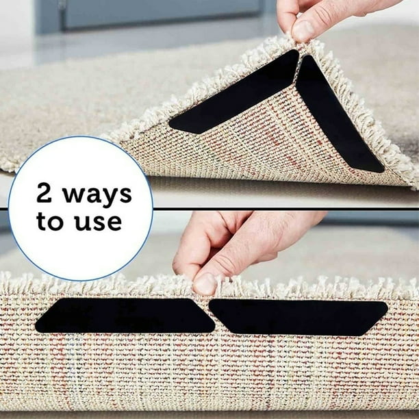 Smorebuy 6Pcs Rug Grippers, Rug Pad, Renewable Carpet Tape Pad Corner