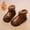 Brown, variant on Bnwani Girls Boots Ankle PU Leather Fleece Lined Warm Soft Soft-Soled Thick Booties 15m-11 Years