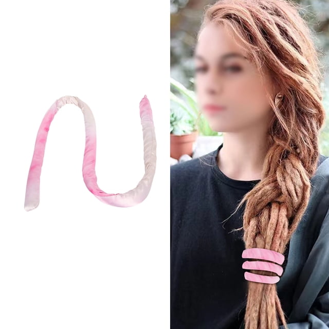 Corbata Para El Pelo Para Rastas, Portátil, Ajustable, Con Cierre En Espiral, Soporte Para Cola De Caballo, Seguro, Elegante, Teñido Anudado, Rosa Para Fiesta