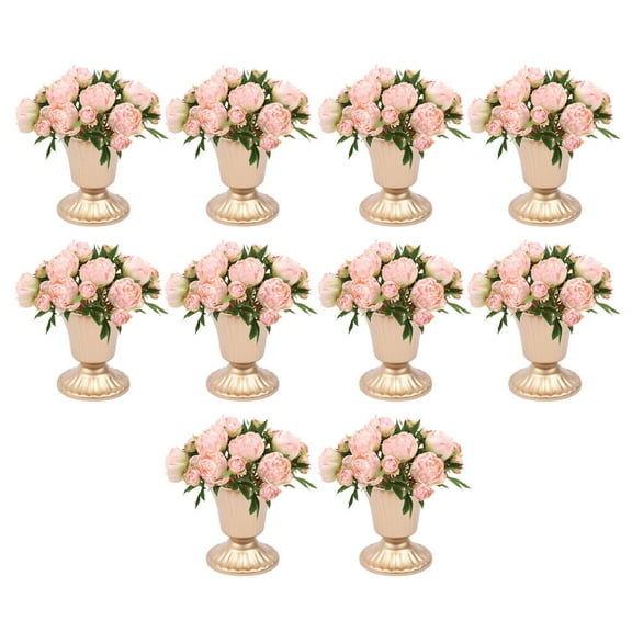 Miumaeov 10PCS Wedding Centerpieces Vase Desktop Trumpet Flower Decor Vase Candle Holder