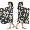 thumbnail image 4 of Spooky Halloween Icons Pattern Hooded Bath Towel，50"x30" for Ages 3 To 12 Kids, Quick Dry Lightweight Soft Microfiber Hood Beach Towel Cover Up for Kids, 4 of 7
