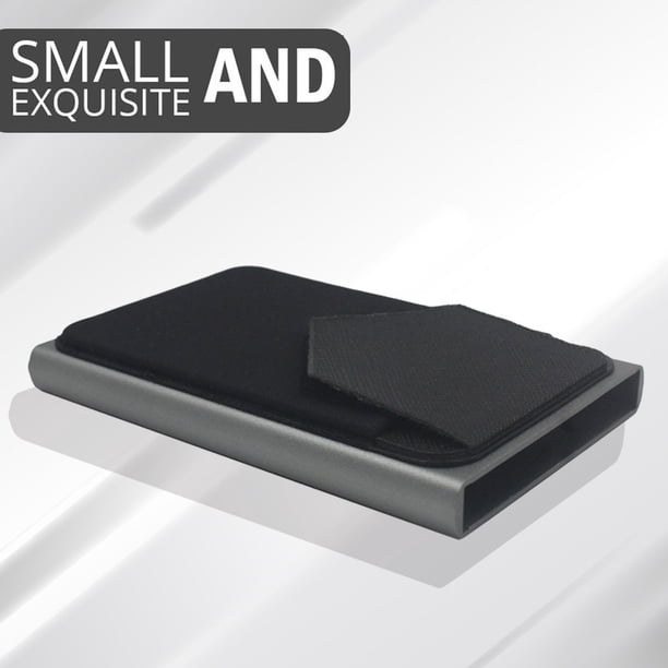 Portatarjetas RFID Estuche para tarjetas de crédito bancarias de aluminio Smart Quick Release (Gris)