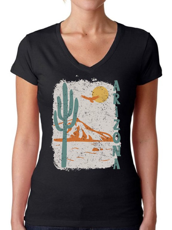 Arizona Shirt for Women - V-neck - AZ State USA Gift - Graphic Novelty Souvenir