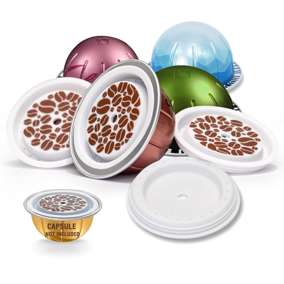 Tapas reutilizables para cápsulas recargables Nespresso Vertuo Sweetdeer, 6 unidades