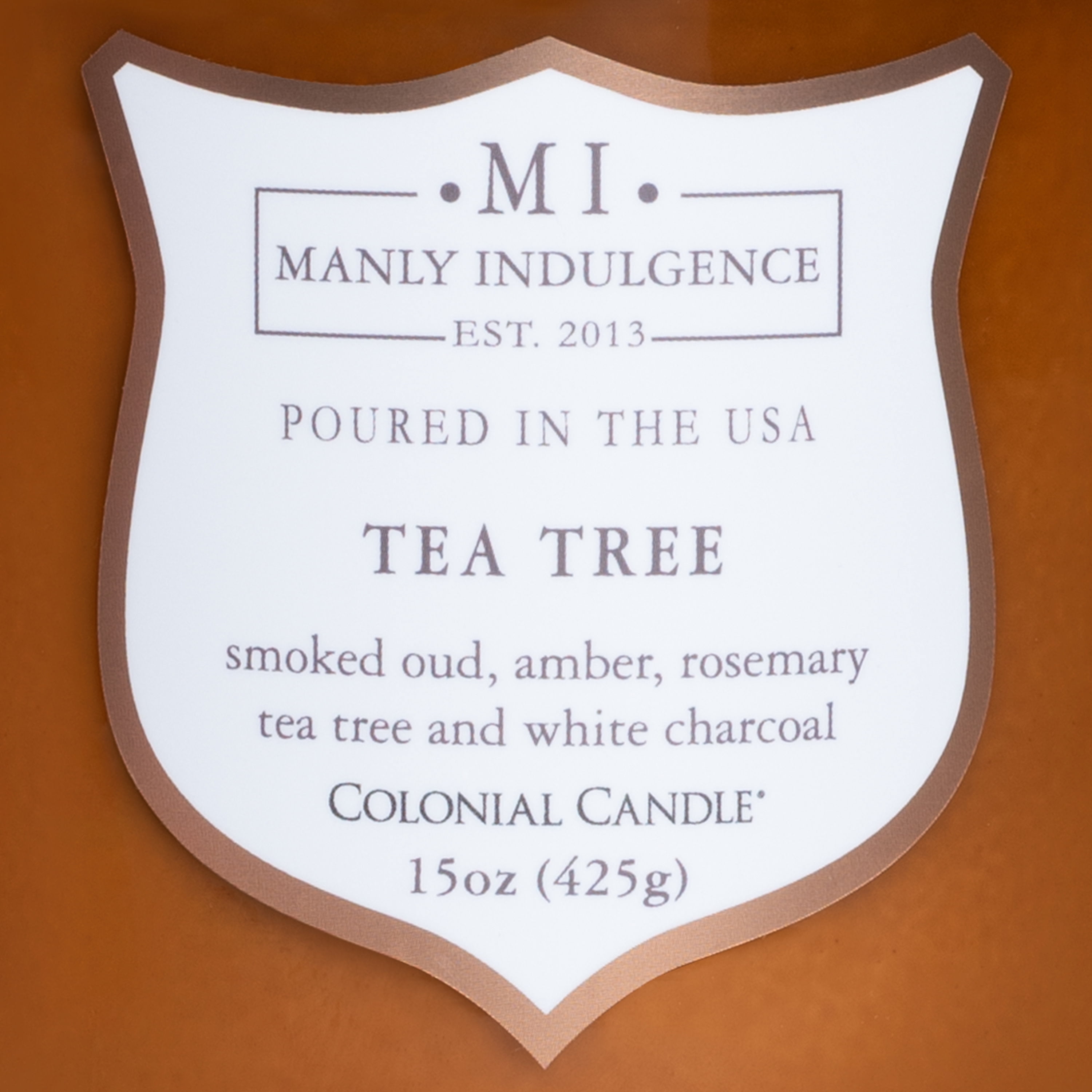 Manly Indulgence Tea Tree Scented Jar Candle, Premium Scented Candles for Men with High Fragrance and High Quality Wooden Wick, Signature Collection, Apothecary Jar, 15 oz - Up To 60 Hours Burn