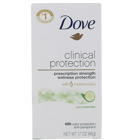 Dove Clinical Protection Anti-Perspirant Deodorant Solid, Cool Essentials 1.70 oz (Pack of 2)